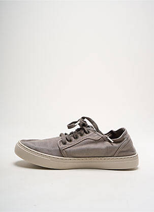 Baskets semelle amovible bout rond gris NATURAL WORLD homme