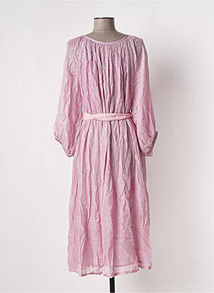Robe mi-longue manches 3/4 manches 3/4 rose SUNDRESS femme