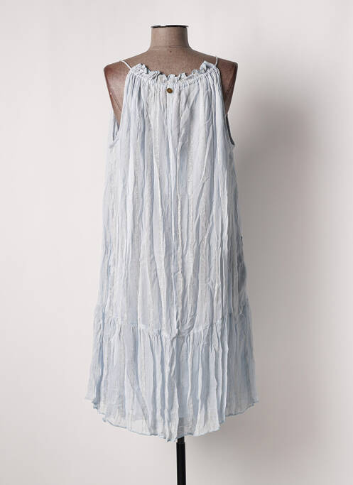 Robe mi-longue bleu PLACE DU SOLEIL pour femme