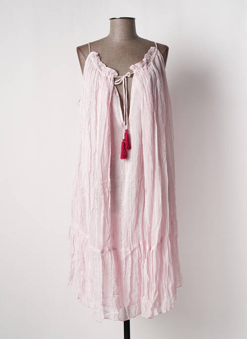 Robe mi-longue rose PLACE DU SOLEIL pour femme