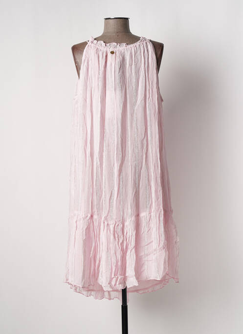 Robe mi-longue rose PLACE DU SOLEIL pour femme