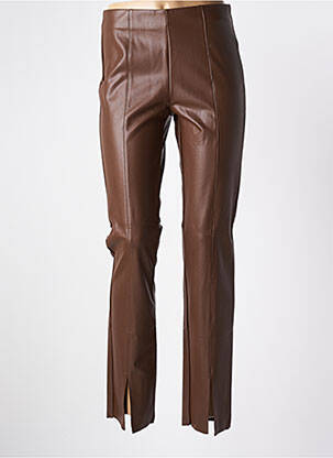 Legging effet matière satinée taille haute marron ONLY femme