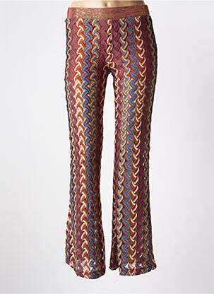 Pantalon flare taille élastique taille normale marron VIE TA VIE femme