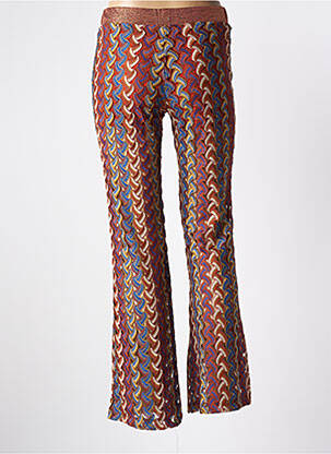 Pantalon flare taille élastique taille normale marron VIE TA VIE femme