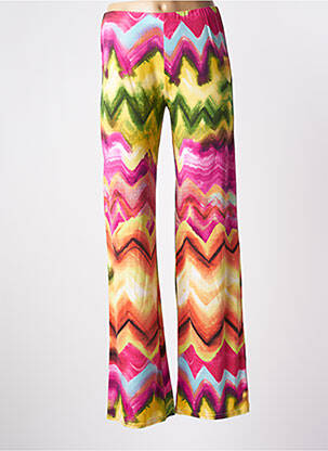 Pantalon large coupe fluide taille haute rose BE FUN femme