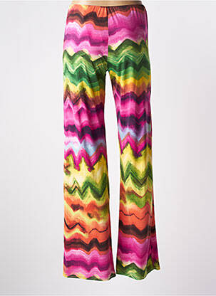 Pantalon large coupe fluide taille haute rose BE FUN femme