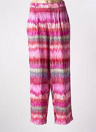 Pantalon large tissage popeline taille haute rose ONLY femme