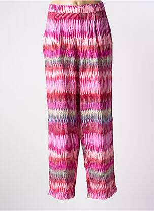 Pantalon large tissage popeline taille haute rose ONLY femme