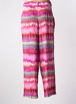 Pantalon large tissage popeline taille haute rose ONLY femme