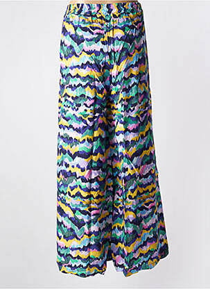 Pantalon large tissage popeline taille haute violet IMPREVU femme