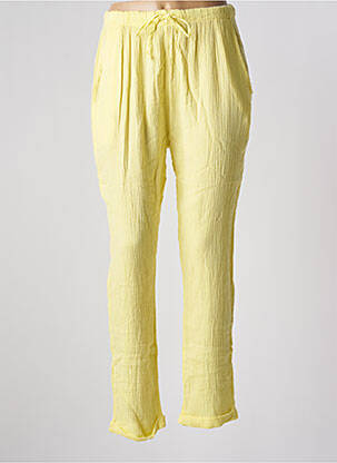 Pantalon droit taille haute taille haute jaune THE CORNER femme