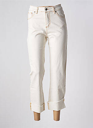 Jeans coupe droite taille haute taille haute beige clair INTUITION femme