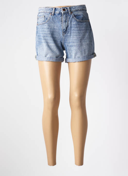 Short tissage denim taille haute bleu ONLY femme