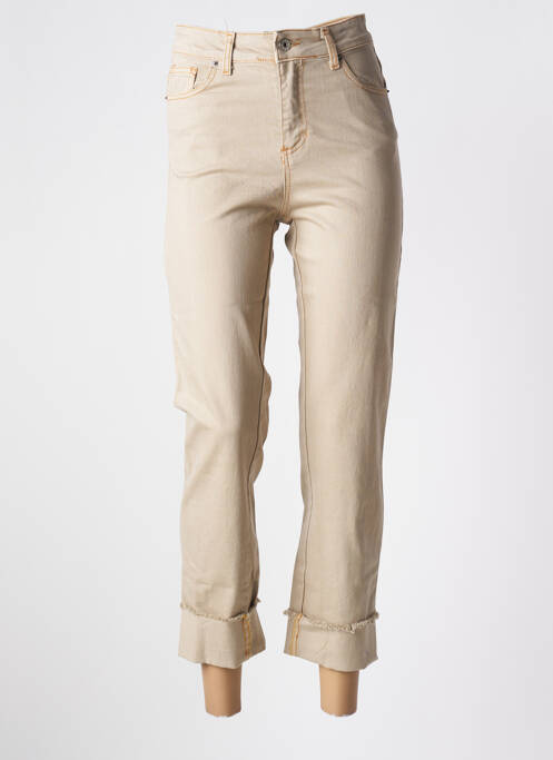 Jeans coupe droite beige INTUITION pour femme