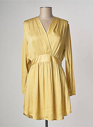 Robe courte coupe évasée manches longues jaune SEE U SOON femme