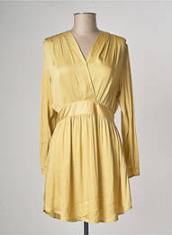Robe courte coupe évasée manches longues jaune SEE U SOON femme