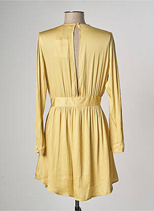 Robe courte coupe évasée manches longues jaune SEE U SOON femme