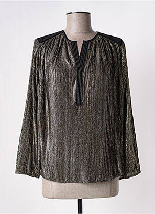 Blouse légère et transparente manches longues noir SEE U SOON femme