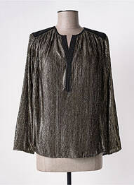 Blouse légère et transparente manches longues noir SEE U SOON femme