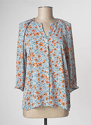 Chemisier imprimé fleurs manches 3/4 bleu SEE U SOON femme