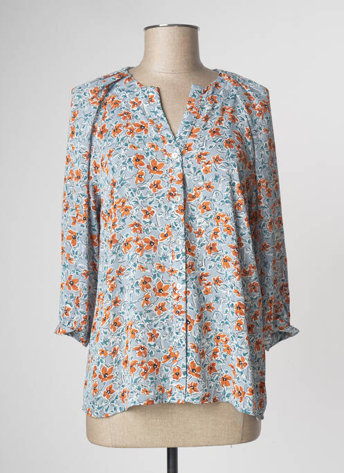 Chemisier imprimé fleurs manches 3/4 bleu SEE U SOON femme