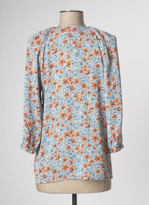 Chemisier imprimé fleurs manches 3/4 bleu SEE U SOON femme