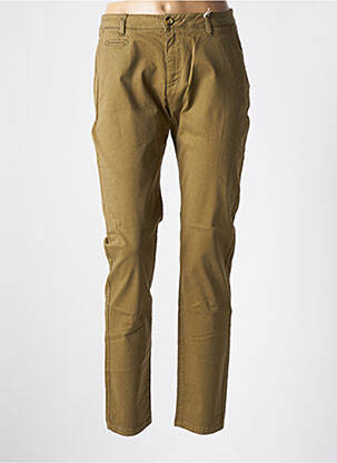 Pantalon chino fermeture zippée sous rabat boutonné taille normale vert LABDIP femme