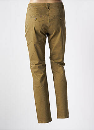 Pantalon chino fermeture zippée sous rabat boutonné taille normale vert LABDIP femme