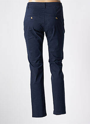 Pantalon chino fermeture zippée sous rabat boutonné taille normale bleu LABDIP femme