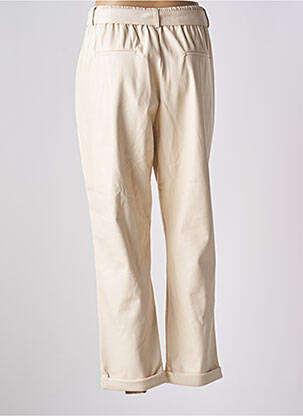 Pantalon droit taille haute taille haute beige SUMMUM femme