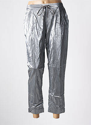 Pantalon 7/8 taille haute taille haute argent SUMMUM femme