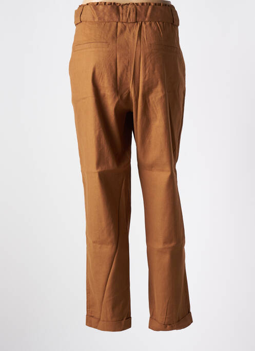 Pantalon droit stretch taille haute marron SUMMUM femme