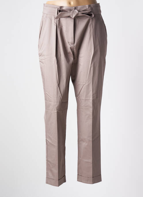 Pantalon droit coupe carotte taille haute gris SUMMUM femme