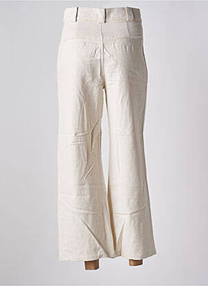 Pantalon 7/8 fermeture zippée sous rabat boutonné beige SEE U SOON femme