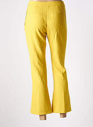 Pantalon 7/8 fermeture zippée sous rabat avec crochet jaune MALIPARMI femme