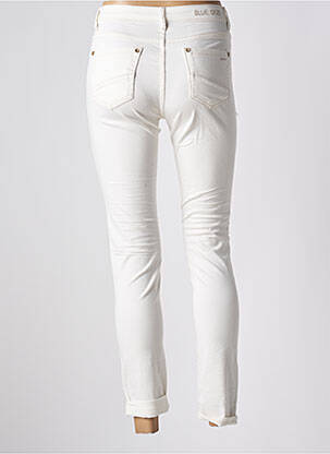 Pantalon 7/8 fermeture zippée sous rabat boutonné blanc BLUE DAZE femme