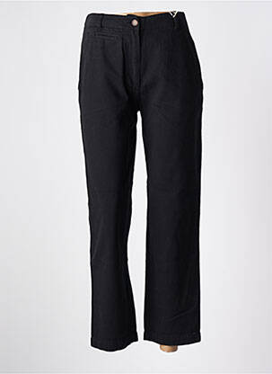 Pantalon 7/8 fermeture zippée sous rabat boutonné noir LABDIP femme