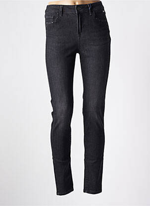 Pantalon chino fermeture zippée sous rabat boutonné noir BLUE DAZE femme