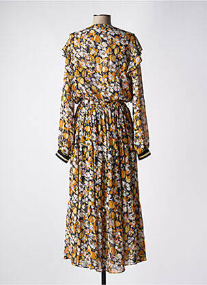 Robe longue imprimé fantaisie manches longues jaune SUMMUM femme