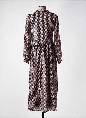 Robe mi-longue imprimé fantaisie manches longues noir MAISON HOTEL femme