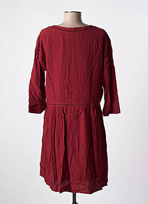 Robe mi-longue coupe fluide manches longues rouge LOUIZON femme