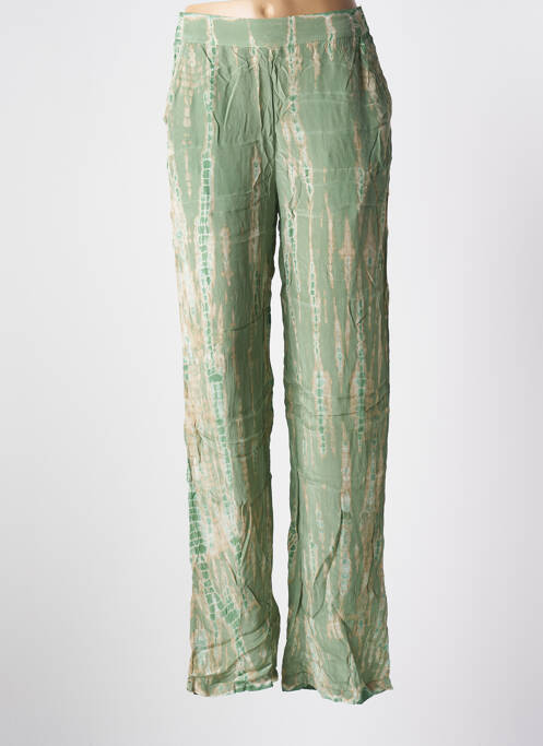 Pantalon droit taille élastique vert MKT STUDIO femme
