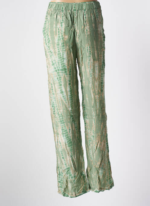 Pantalon droit taille élastique vert MKT STUDIO femme