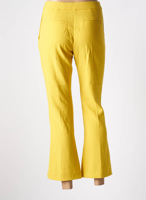 Pantalon 7/8 fermeture zippée sous rabat avec crochet jaune MALIPARMI femme