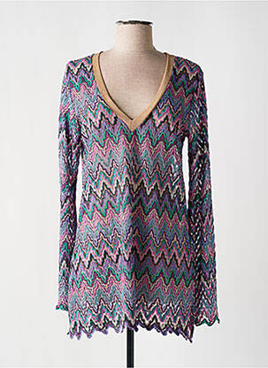 Robe de plage col v violet VIE TA VIE femme