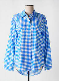 Chemisier coupe droite manches longues bleu NINETTE femme