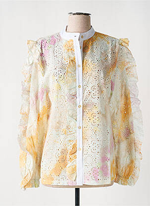 Chemisier coupe droite manches longues beige IMPREVU femme