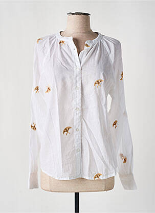 Chemisier imprimé fantaisie manches longues beige LUK AP femme