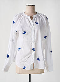 Chemisier imprimé fantaisie manches longues bleu LUK AP femme