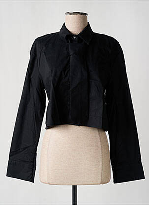 Chemisier coupe droite manches longues noir NINETTE femme
